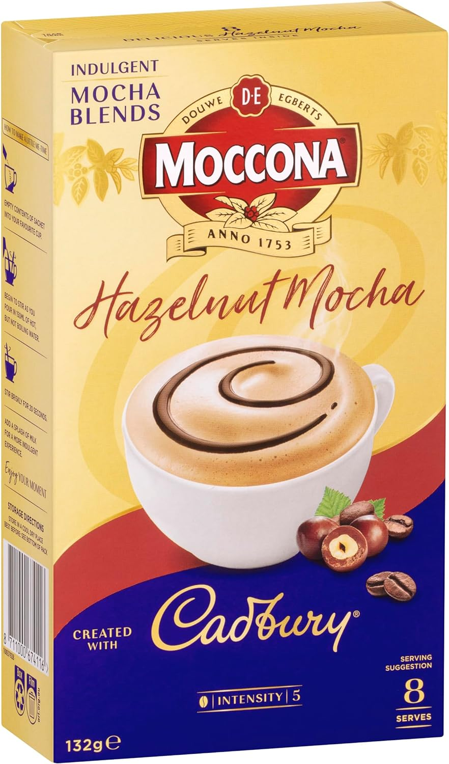 Moccona Cadbury Hazelnut Mocha - 40 Individual Sachets (8 X 5 Pack) image number 4
