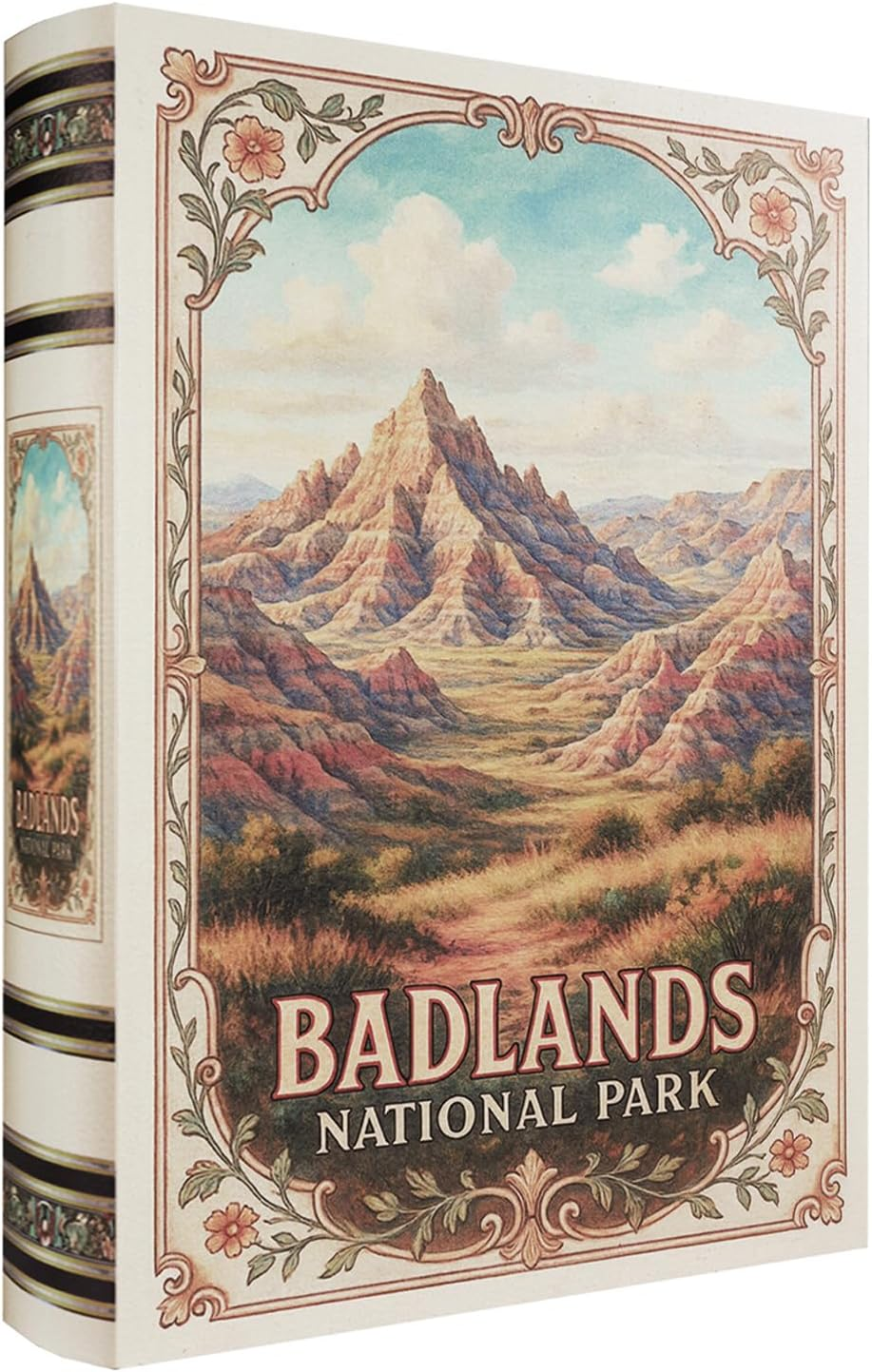 Decorative Wooden Book Box - Vintage Faux Book Boxes with National Park Design, Secret Storage with Magnetic Closure, Leather Cover, Perfect for Home Office Bookshelf (1 X Wrangell St. Elias)