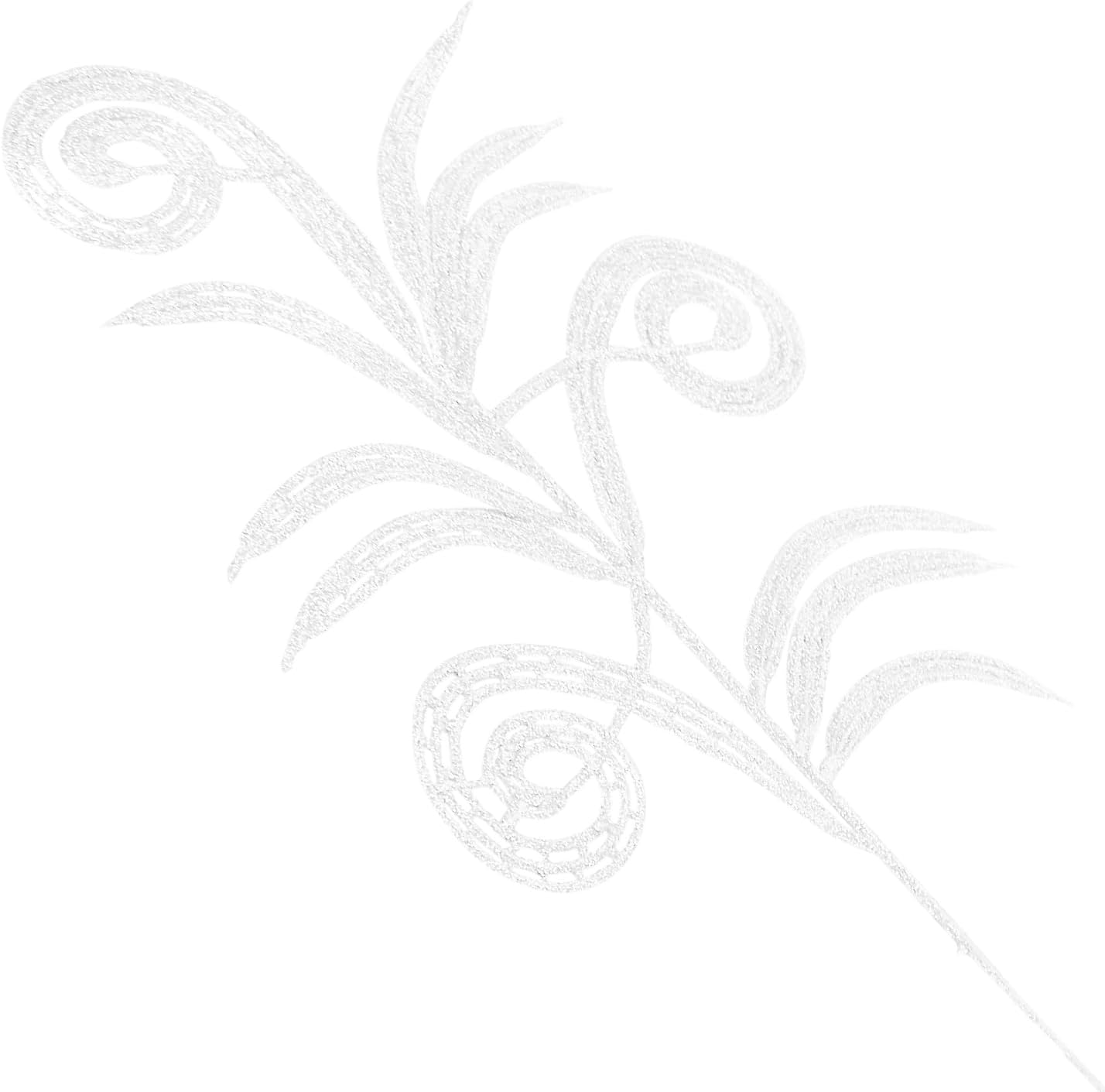 12 Pcs Glitter Christmas Leaves, Artificial Leaf Spray Picks Christmas Foliage Christmas Tree Filler Branches Christmas Wreath Decor for DIY Wreath Wedding Table Centerpiece Decorations (White) - Pink image number 4