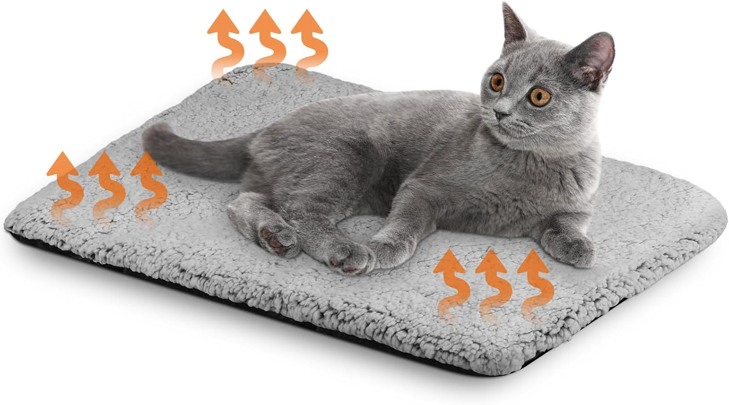 MOCOBO Cat Blanket, Heat Blanket, Washable, Non-Slip Base, Cream - 60 X 40 Cm