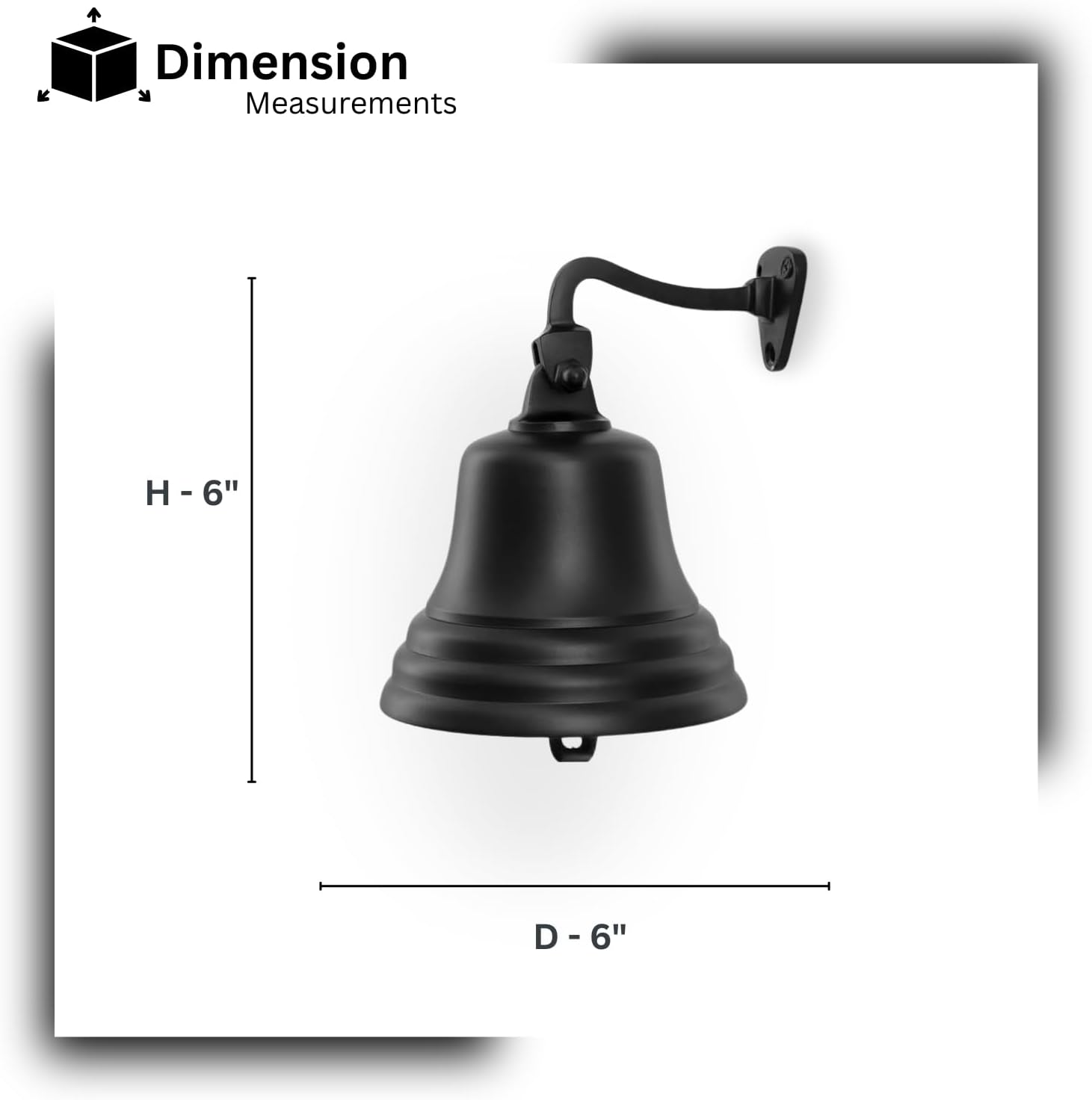 Assorted Collection Last Order Bell - Bar Accessories for Home Pub Handbell Wall Mounted Barbell Nautical Decorations &ndash; Unique Black Bell with Crisp Loud Sound Ideal for Christmas, Reception, Pubs 6" image number 1