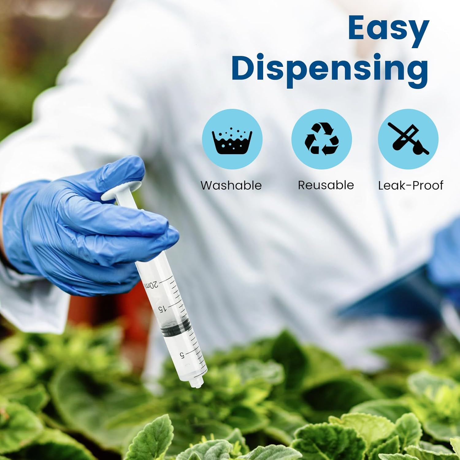 20Ml Sterilization Packing Syringe with 14Ga 1.5 Inch Blunt Tip Dispensing Needles and Storage Caps and Needle Caps for Engineered Fluid，Glue Applicator and Refilling (Pack of 5) image number 1