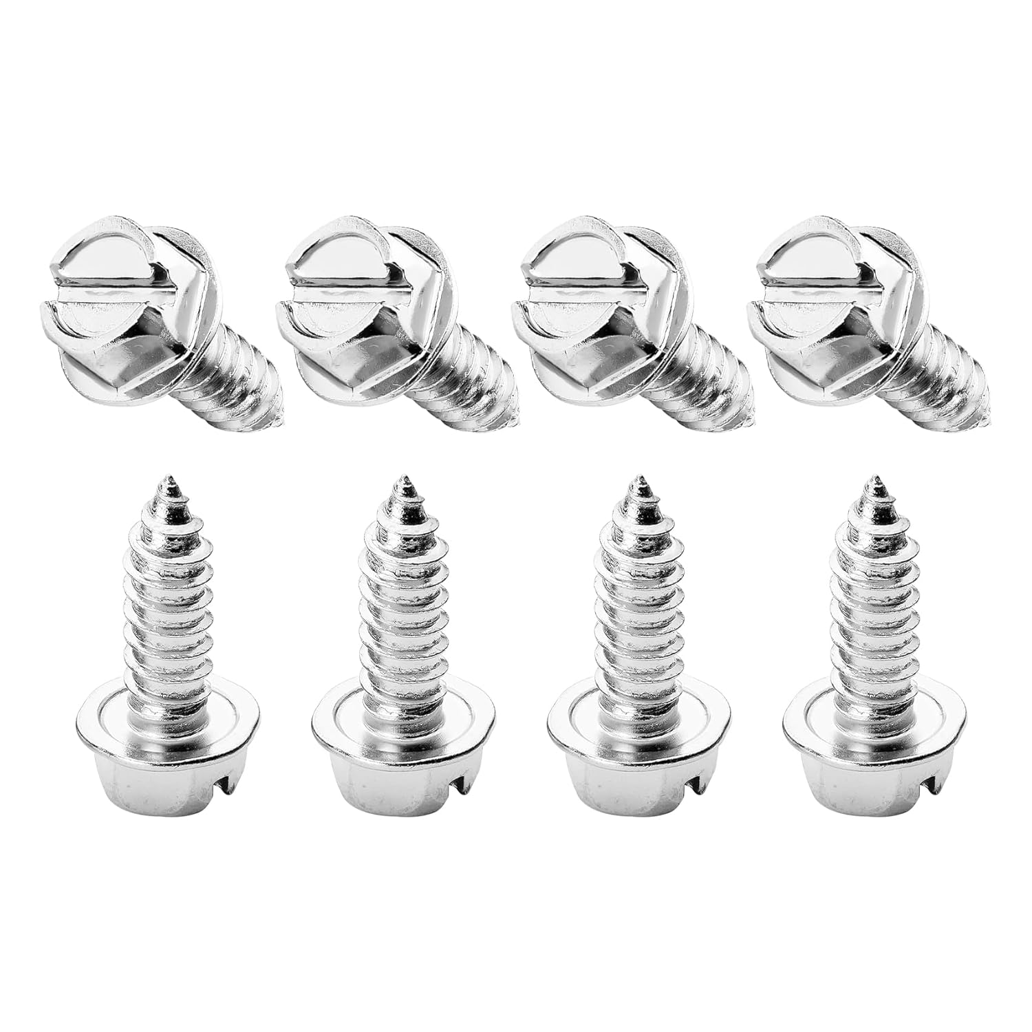 Deemars 8PCS License Plate Screws, License Plate Fasteners, Rust-Proof & Anti-Rattle License Plates Bolts, Automotive Accessories Licenses Plate Stainless Steel Bolts Set for Vehicles (Silver-8Pcs)