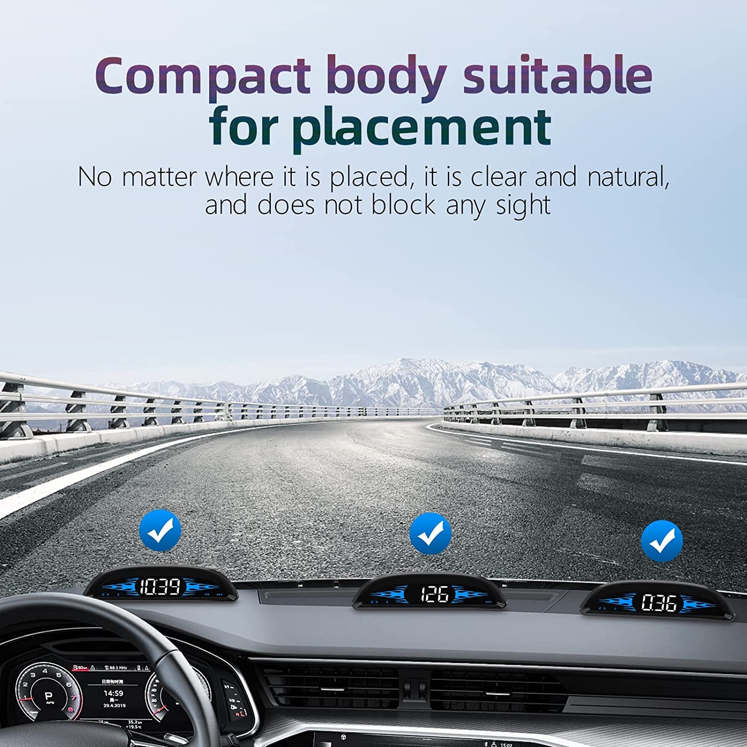 Car Hud Heads up Display G2，GPS Speedometer with Speed Warning,Fatigue Driving Reminder，For All Cars image number 6