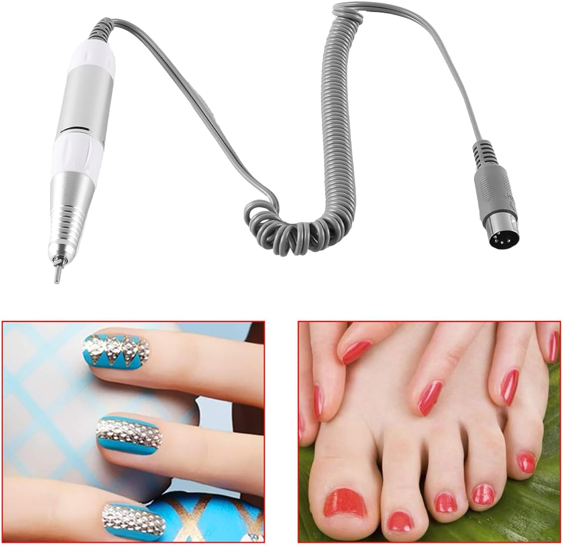 Enwye 5-Hole Nail Polish Pen Drill Nail Tool Low Noise, Suitable for Professional and Home Hand Care, Suitable for Daily and Holiday Dressing