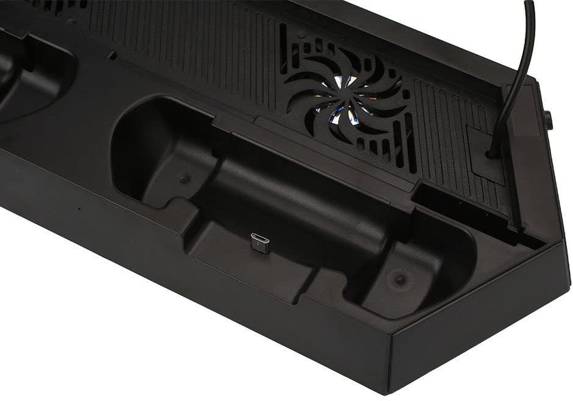 3 in 1 Playstation 4 PS4 & Slim Controller Console Vertical Charger Stand Dock with Cooling Fan and USB Hub image number 1