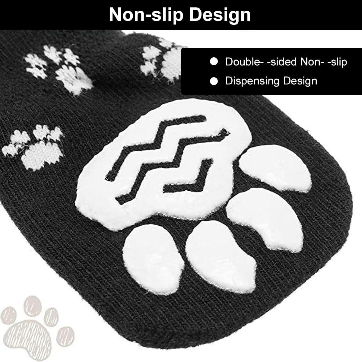 Non-Slip Socks for Dogs, 4 Pieces Dog Socks, Non-Slip, Non-Slip Paw Protection for Dogs, Adjustable Paw Protection for Dogs, Non-Slip Traction Dog Shoes, Suitable for Indoor and Outdoor Use image number 2