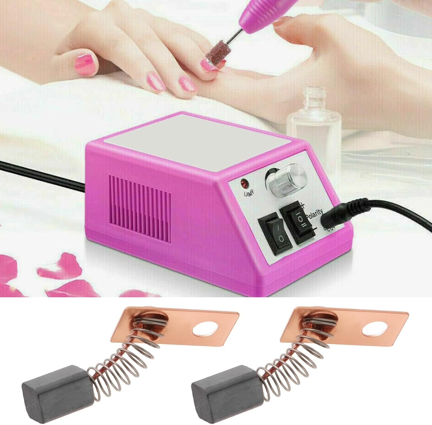 SG Store 4Pcs Carbon Brush 4X3X3Mm Compatible with Marathon Nail Drill Electric Manicure Machine