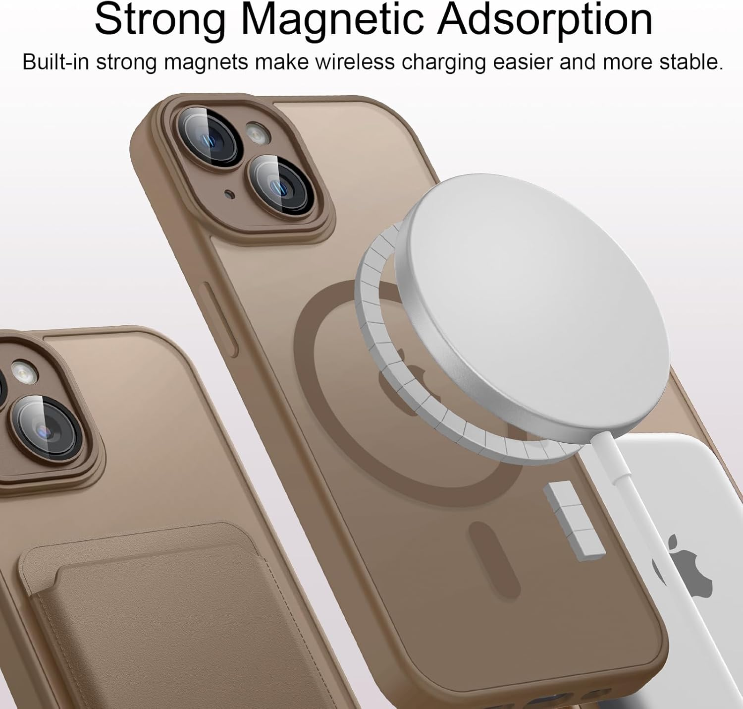 Magnetic Case for Iphone 13 Case, [Compatible with Magsafe] Drop Protection Skin-Friendly Shockproof Protective Translucent Matte Case Cover for Iphone 13 image number 4