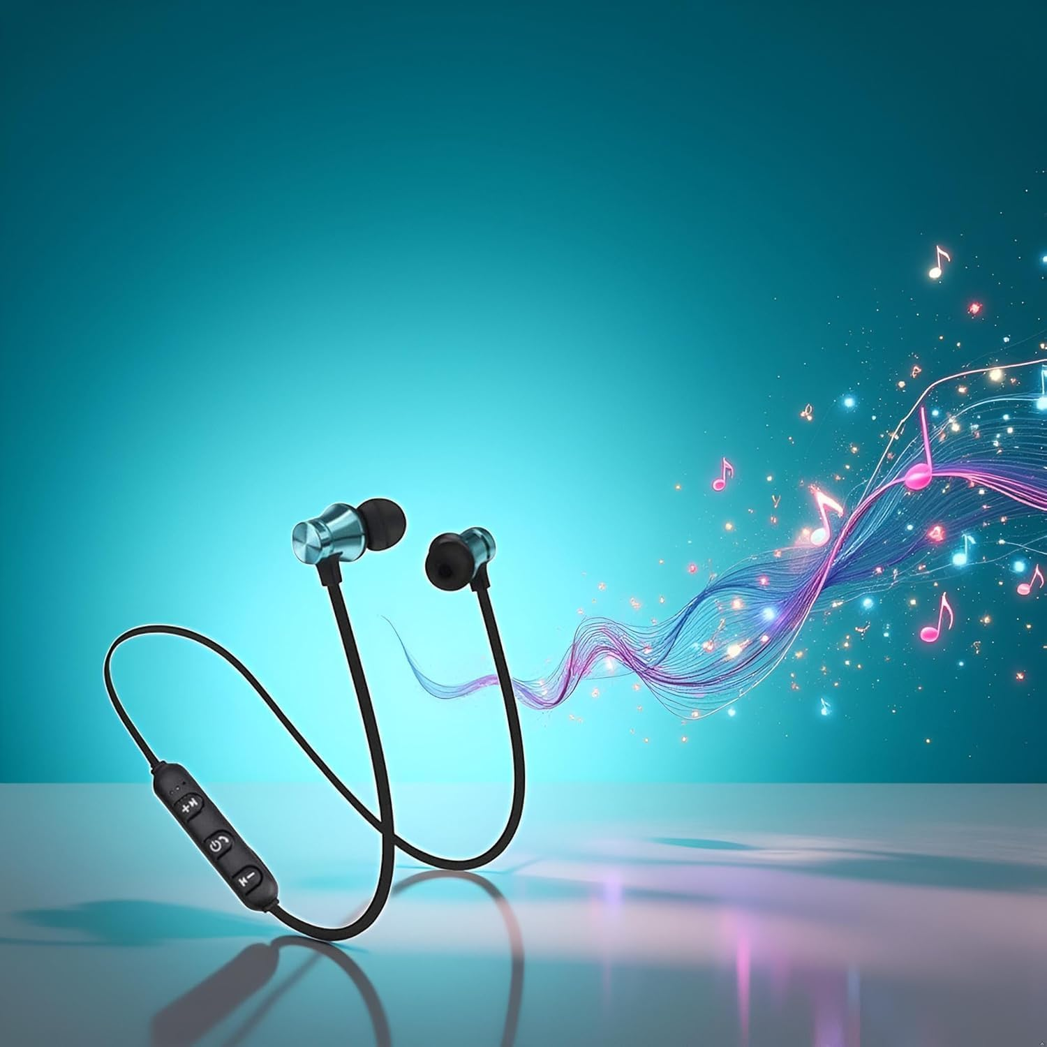 Pchnfei Blue Black Earphone Magnetic In-Ear Stereo Headset Earphone Wireless Bluetooth 4.2 Headphone Gift Headphones and Earbuds image number 1