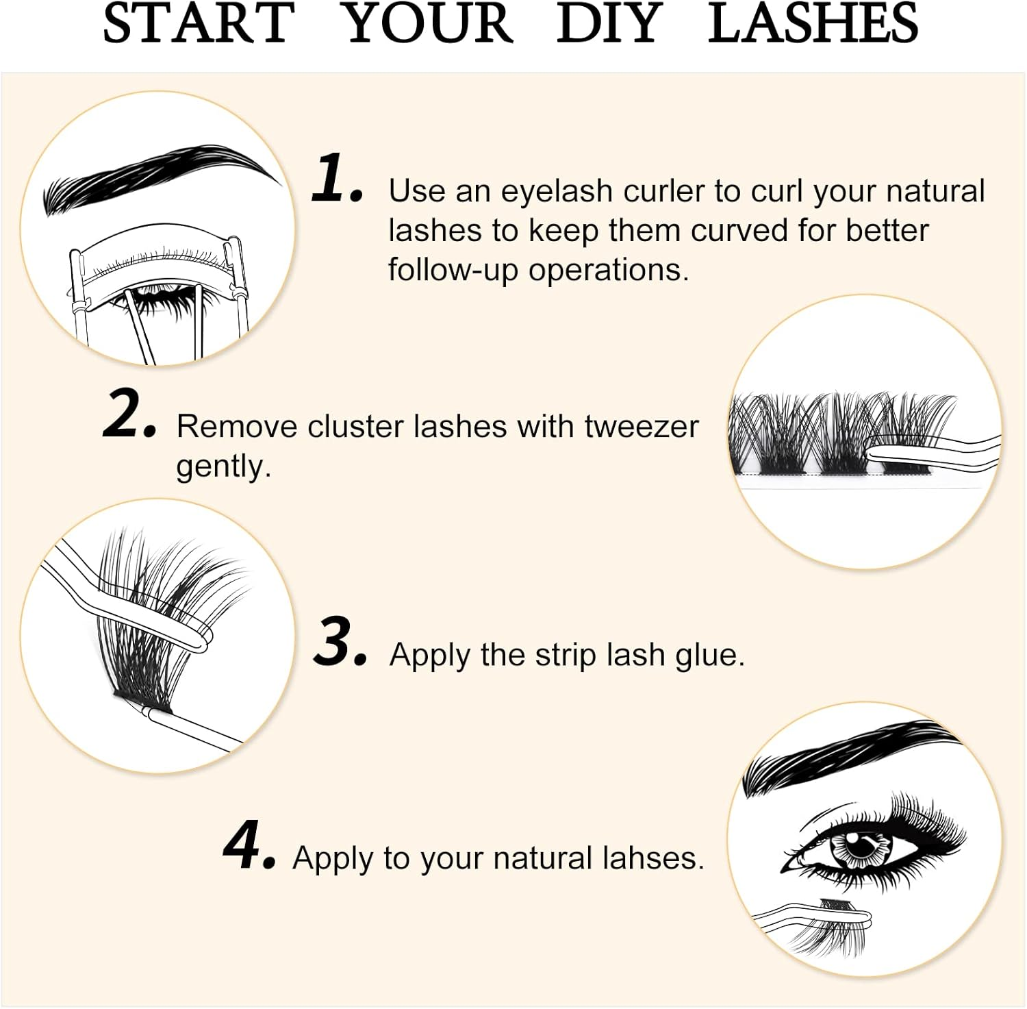 QUEWEL Cluster Lashes 72 Pcs Wide Stem Individual Lashes D Curl 8-16Mm Length DIY Eyelash Extension False Eyelashes Natural&Mega Styles Soft for Personal Makeup Use at Home (Mega-D-Mix8-16) image number 3