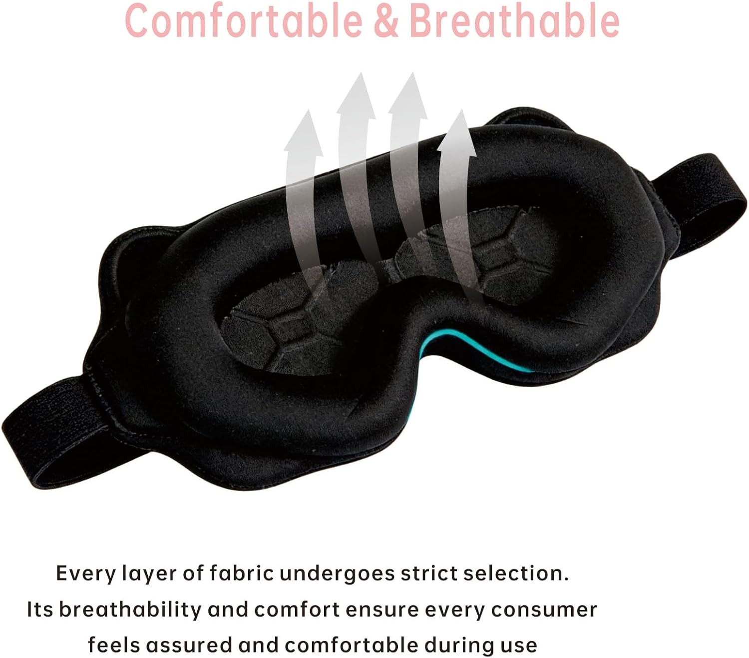 Sleep Mask for Men & Women, 3D Blackout Eye Mask for Sleeping, No Eye Pressure, Soft & Comfortable Eye Blinder for Travel Naps image number 4