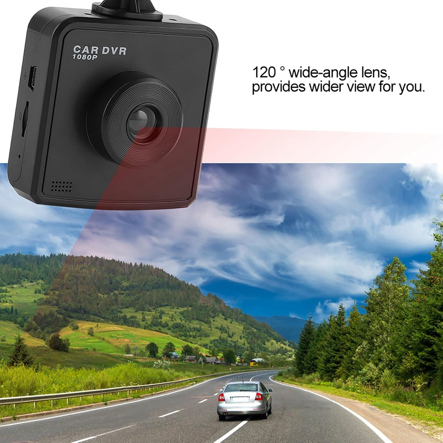 Dash Cam, 2.4In 1080P FHD DVR Car Dashboard Camera Loop Recording Star Night Vision Driving Recorder with 120&deg; Wide Angle Dashcam G-Sensor, Motion Detection image number 2