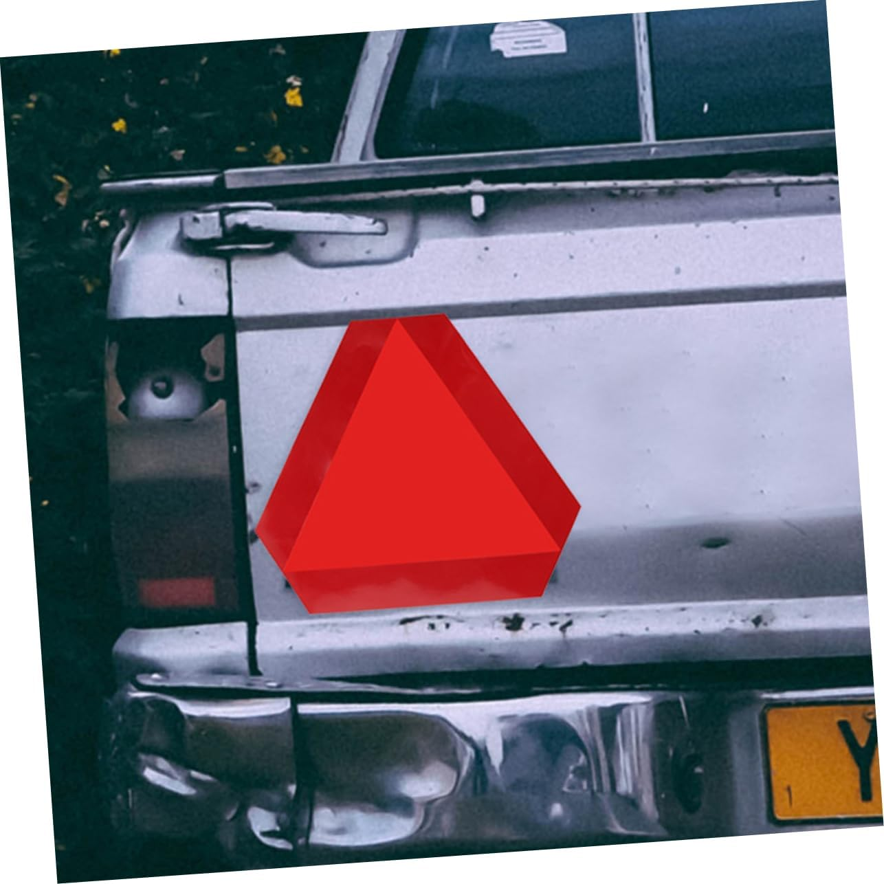 2Pcs Slow Moving Vehicle Sign Triangle Safety Sign Reflective Slow Moving Car for Warning and Caution at Night Low Visibility Areas image number 1