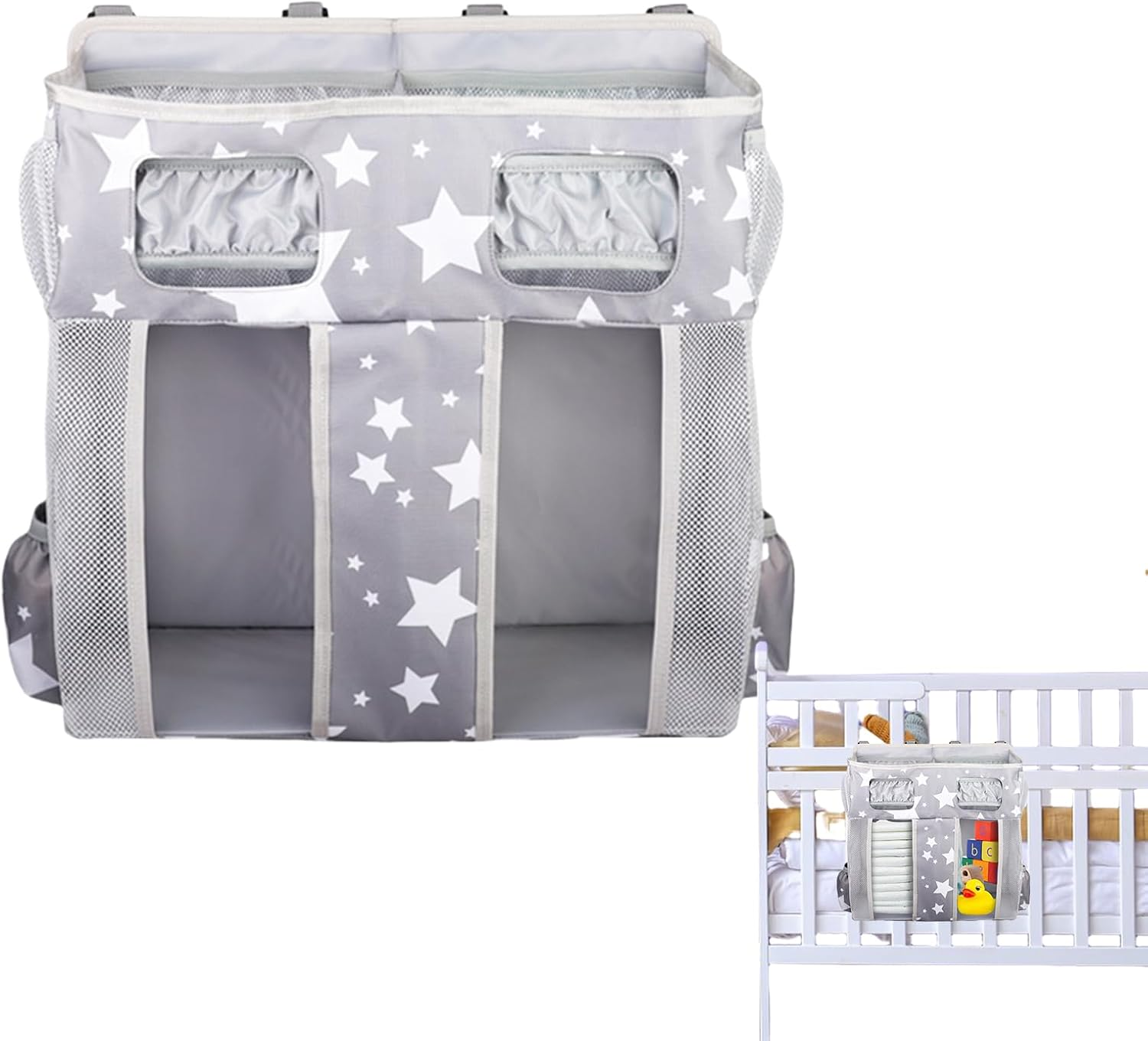 Diaper Organizer | Oxford near Crib Storage Bag - Oxford Diaper Bag with Multiple Compartments Large Capacity Stackable for Boys and Girls