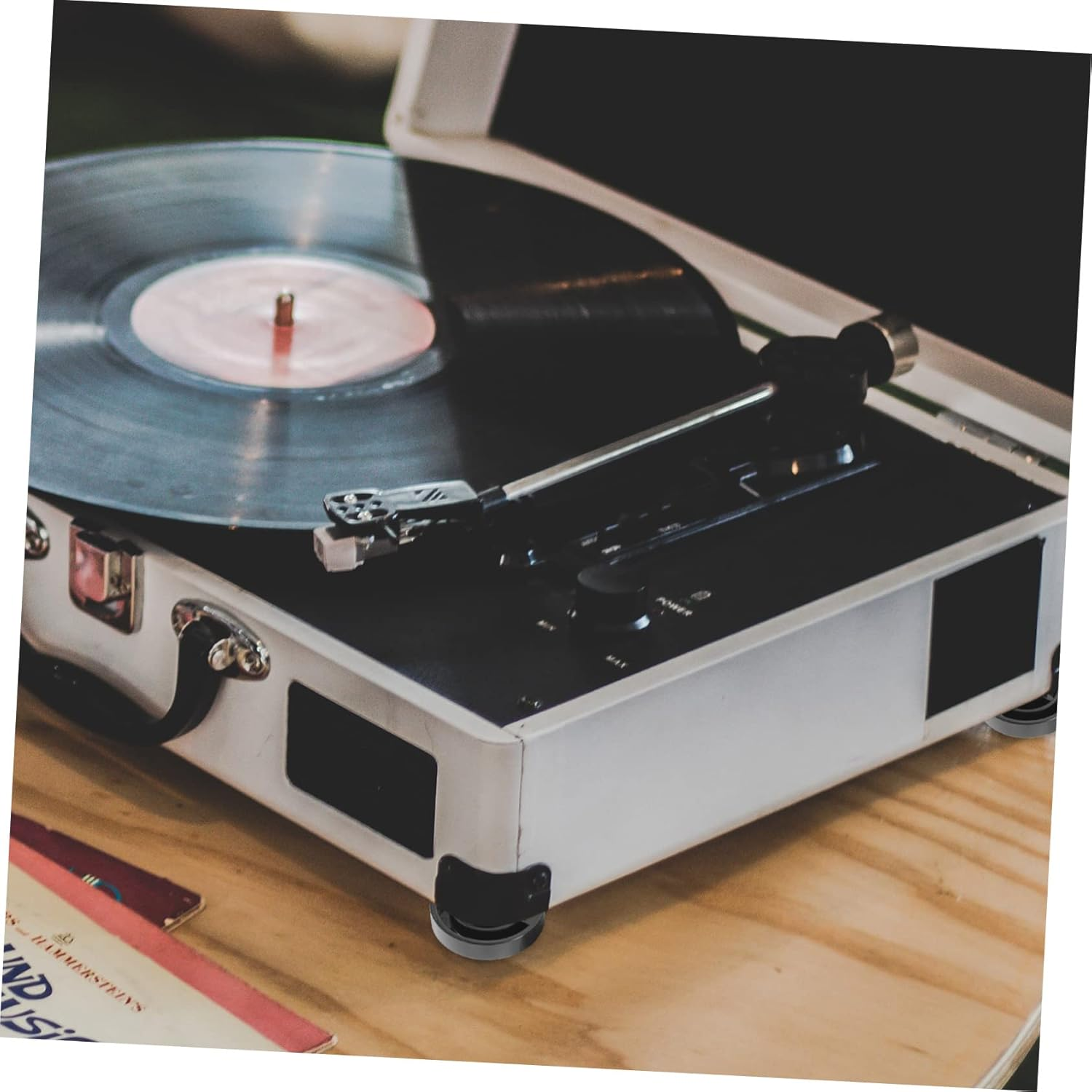 SWOOMEY Speaker Isolation Pad Speaker Feet for Amplifier Turntable Hifi Audio System Vibration Absorber Noise Reduction Base Mat for Subwoofer CD Player Home Theater Black image number 2