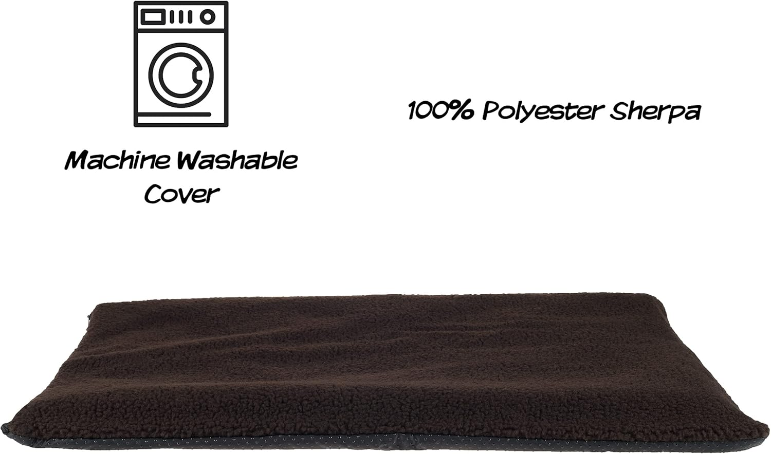 Self-Warming Cat Bed - 36X24 Thermal Pet Mat, Bed Liner, or Self-Warming Crate Pad with Soft Sherpa Top for Dogs, Cats, Pets by PETMAKER (Brown) image number 3