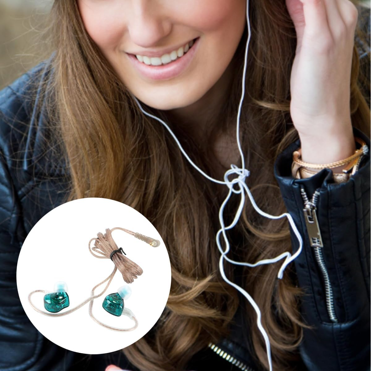 Laroal IEM Earphones Deep Bass Driver 10Mm Dynamic Driver over Ear Headset for Phone PC (Cyan without Microphone) image number 3