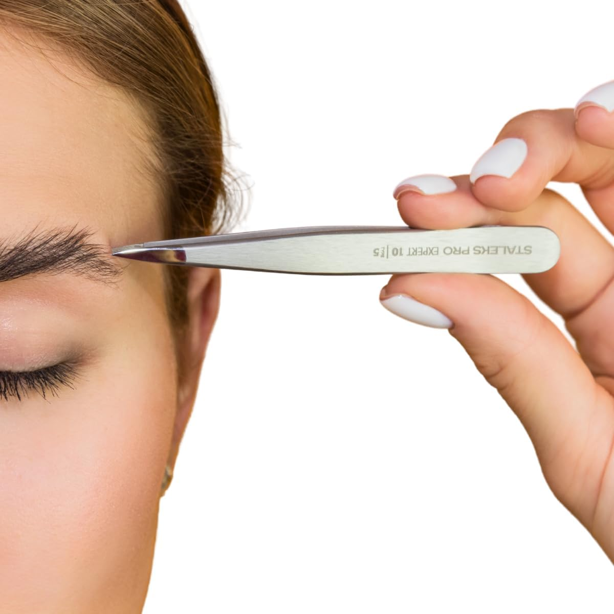 Staleks Pro EXPERT 10 Eyebrow Tweezers Type 5 &ndash; Pointed Tips &ndash; Stainless Steel &ndash; for Ingrown Hair and Spot Eyebrow Correction image number 2