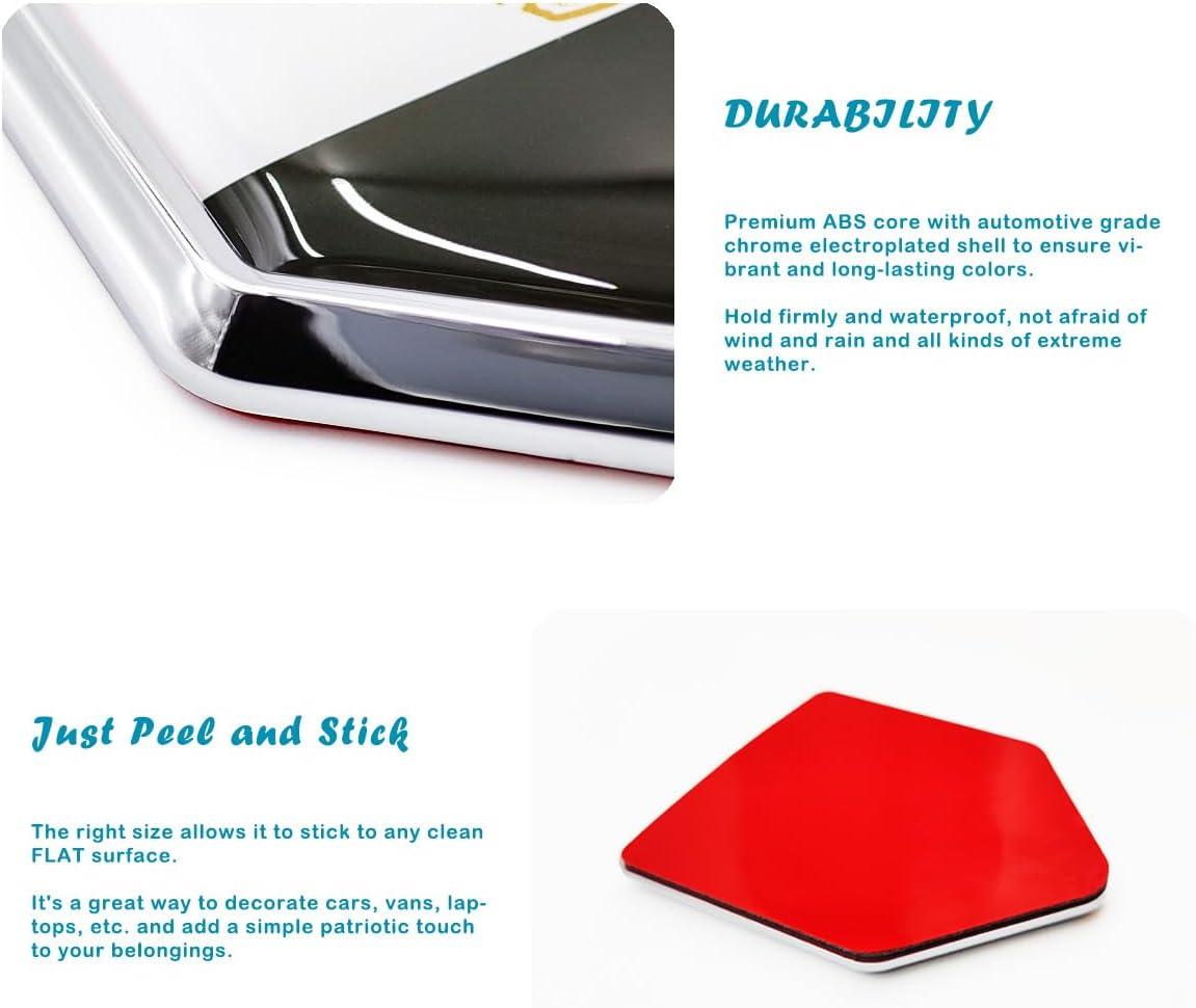 Overdecor Egypt Flag Decal Stickers Car Emblem Egyptian Car Accessories Decorations Chrome Shield Flag Sticker Decals for Cars Truck Vehicles, 2 Pack - Albania image number 6