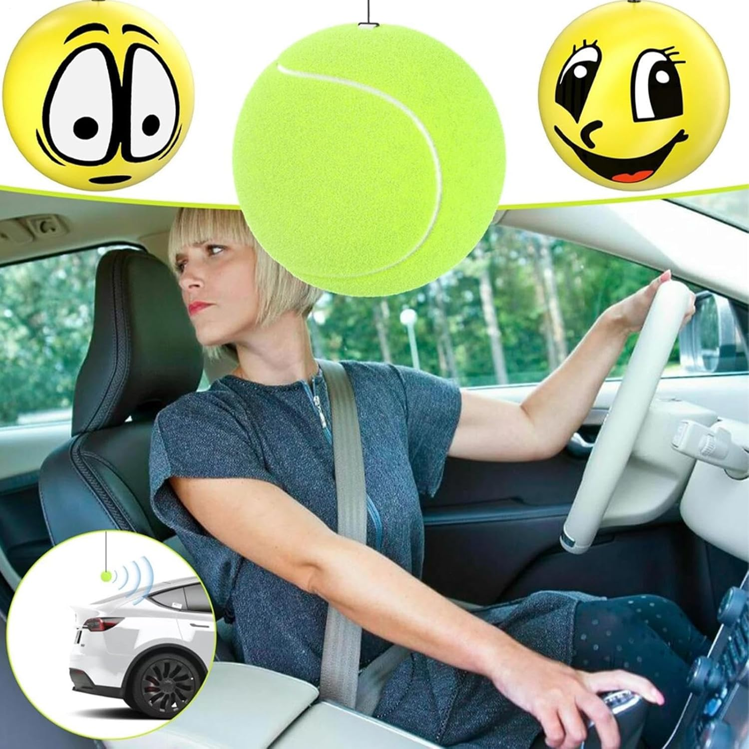 Garage Parking Aids for Car | 2-Piece Car Garage Parking Guide Tennis Ball Aid,Adjustable Vehicle Stop Indicator for Positioning Driver SUV RV Household Villa Residential Apartment image number 4