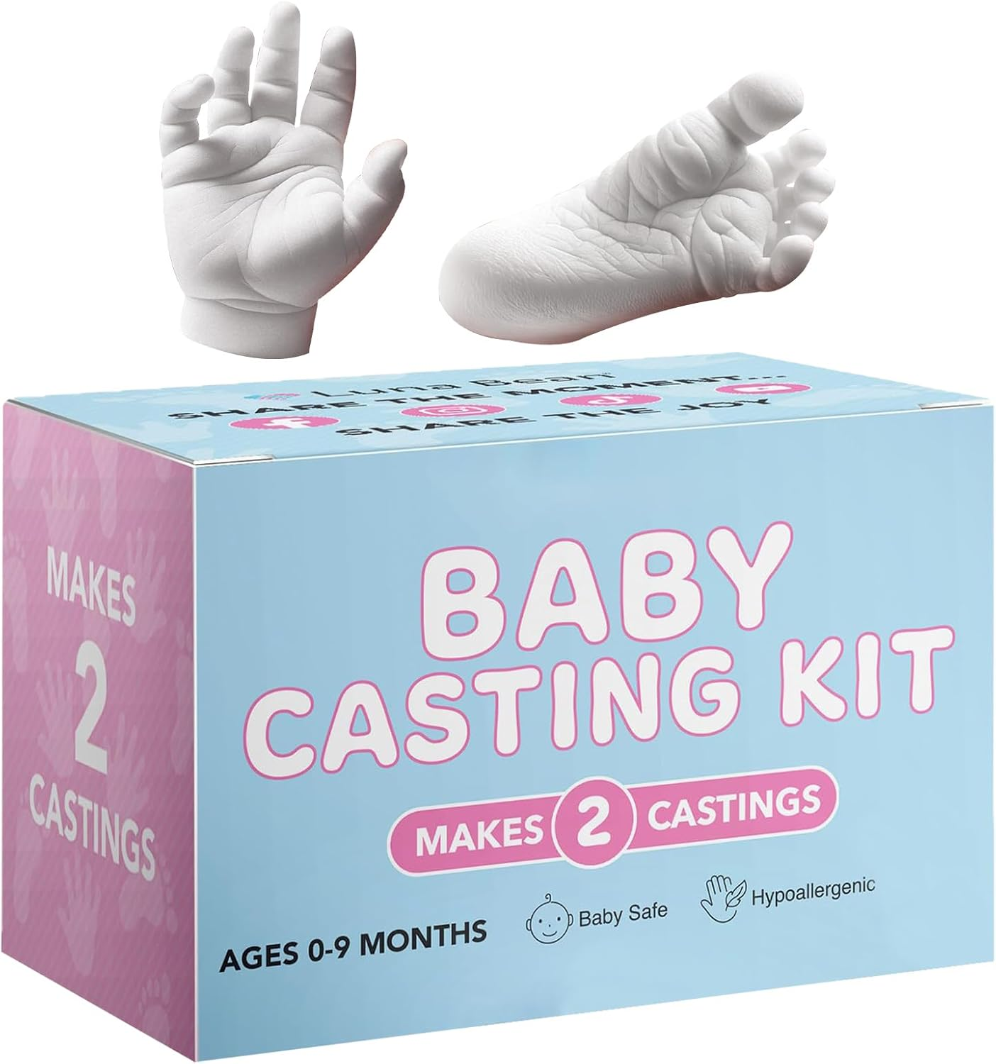 Baby Hand and Foot Cast Set, Hand and Footprint Plaster Set, Milestone Mould Casting Decoration for Bedroom, Living Room, Desk and Study image number 3