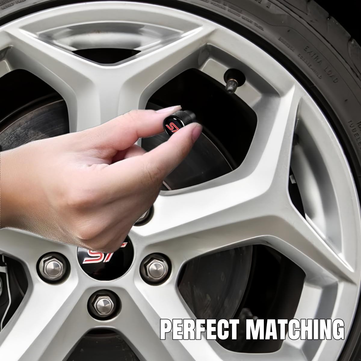 Car Wheel Tire Valve Stem Caps Compatible with ST Tire Air Caps Cover Large Car Logo Metal Material image number 5