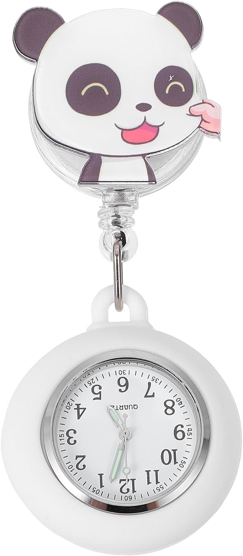 Gatuida Watches Clip Watch Alloy for with Convenient Doctors Panda on Cover Hanging Pattern Metal -Shaped Doctor Clip- Nurses image number 6