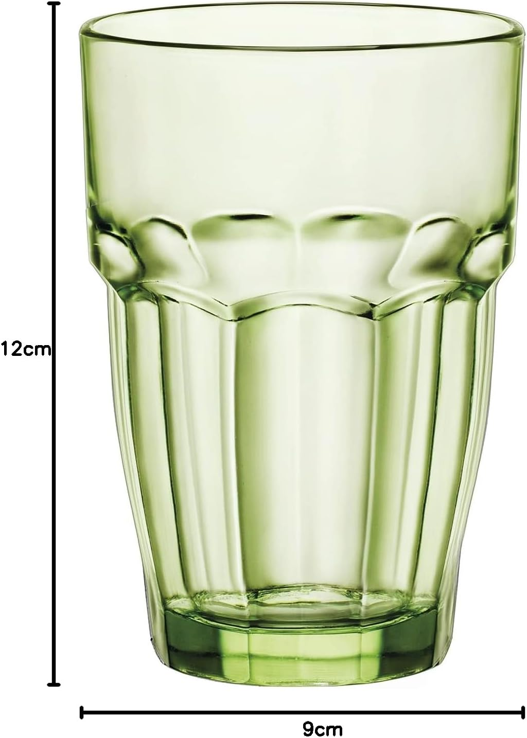 Bormioli Rocco Rock Bar Lounge Mint Hi-Ball Tumbler 370Ml, Green, Hard Glass, 6 Glasses