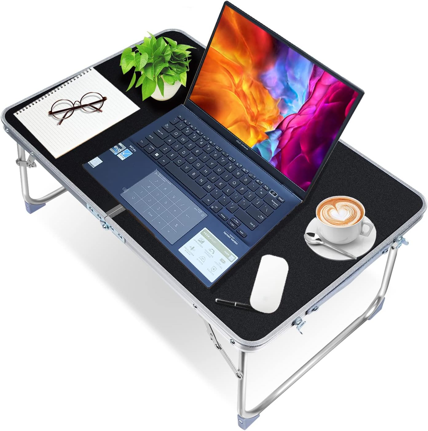 DAWNTREES Lap Table,Bed Table .Portable Foldable Laptop Tray Table with Cup Holder for Bed/Couch/Sofa Working,Reading
