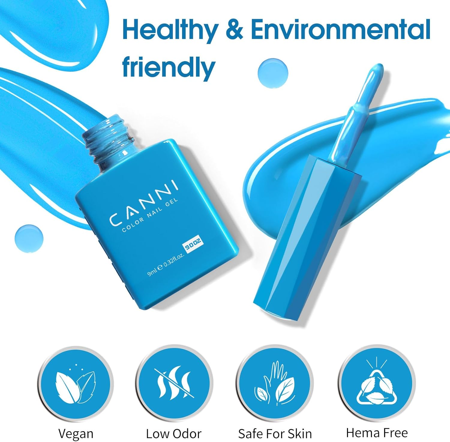 CANNI CC1 30Pcs 9ML Gel Nail Polish Set, Black Hot Pink Green Yellow Purple Blue Gel Polish Kit Soak off LED UV Nail Art Starter Manicure Salon DIY at Home - Black,Blue,Red image number 4