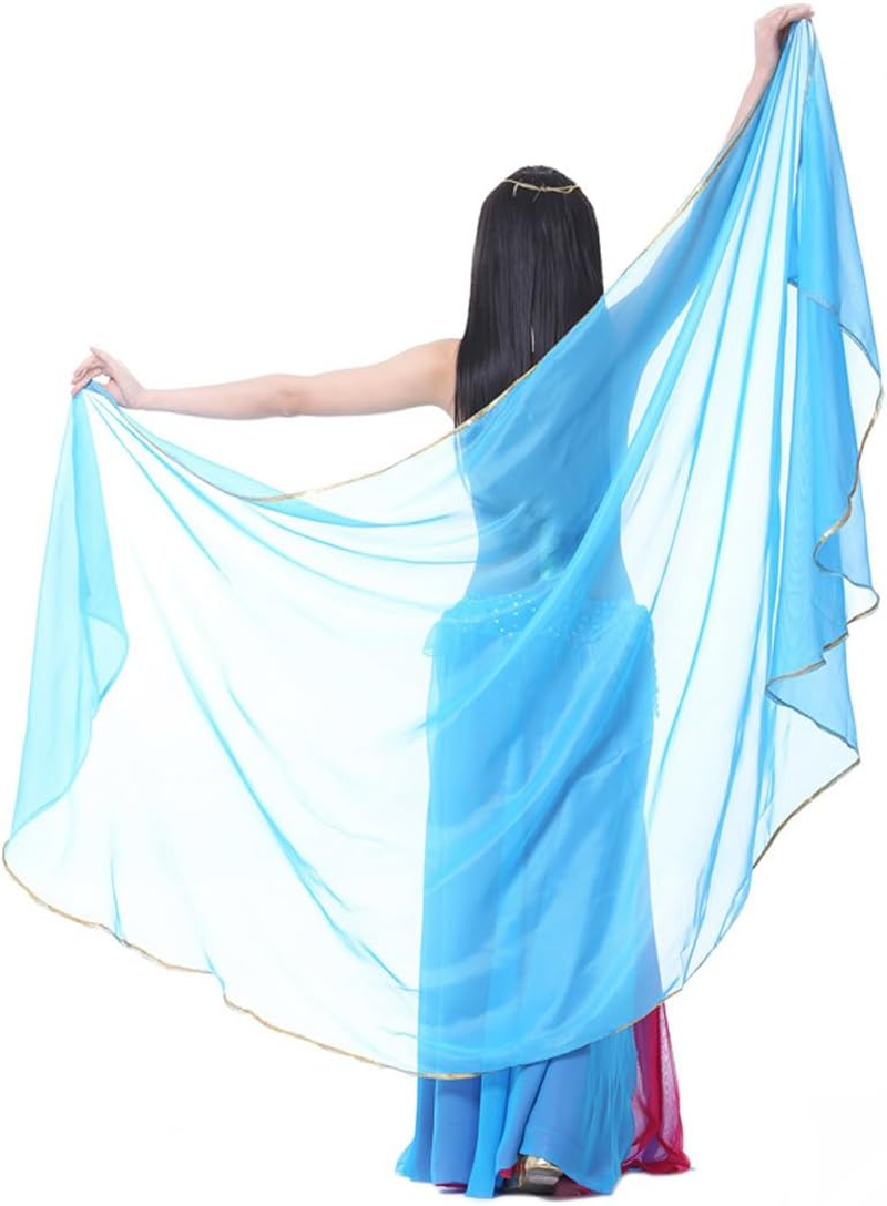 Calcifer 250Cmx120Cm Chiffon Semicircle Belly Dance Scarf Veils Accessories for Women Professional Dancer image number 1