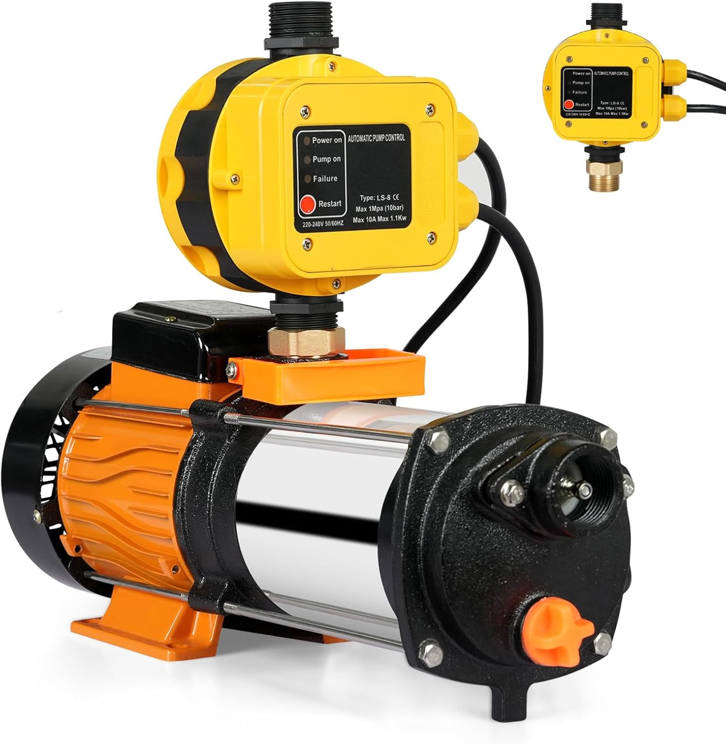 Advwin 3.5HP Water Pump, 12600L/H High Pressure Garden Pump with Smart Controller, Self-Priming and Automatic Farm Irrigation, Shallow Well for Home, Garden, and Lawn Irrigation image number 1