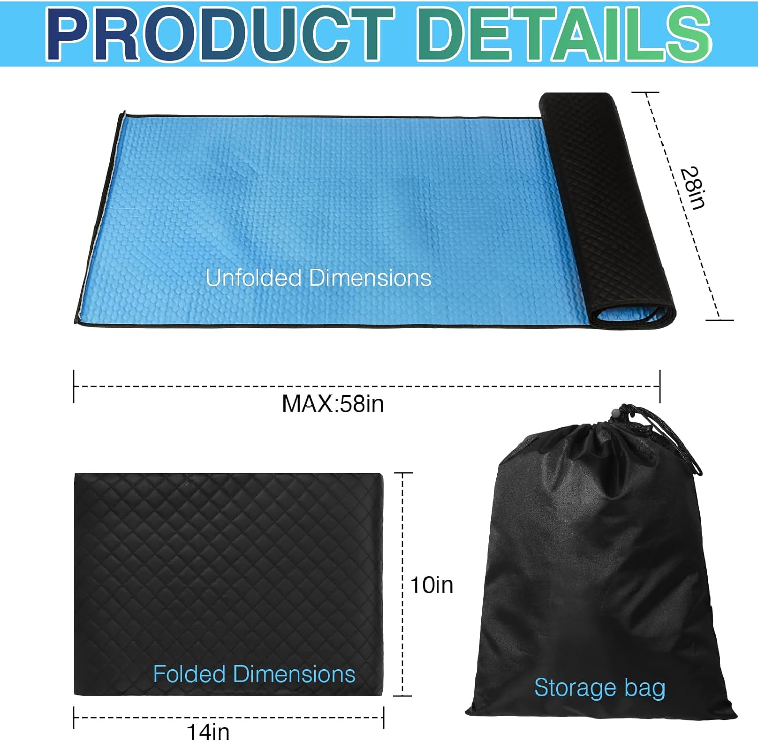 QVFHL Creeper Rolling Mat Winter-Freeze Resistant, Foldable Car Creeper Mat - Winter Resistant image number 1