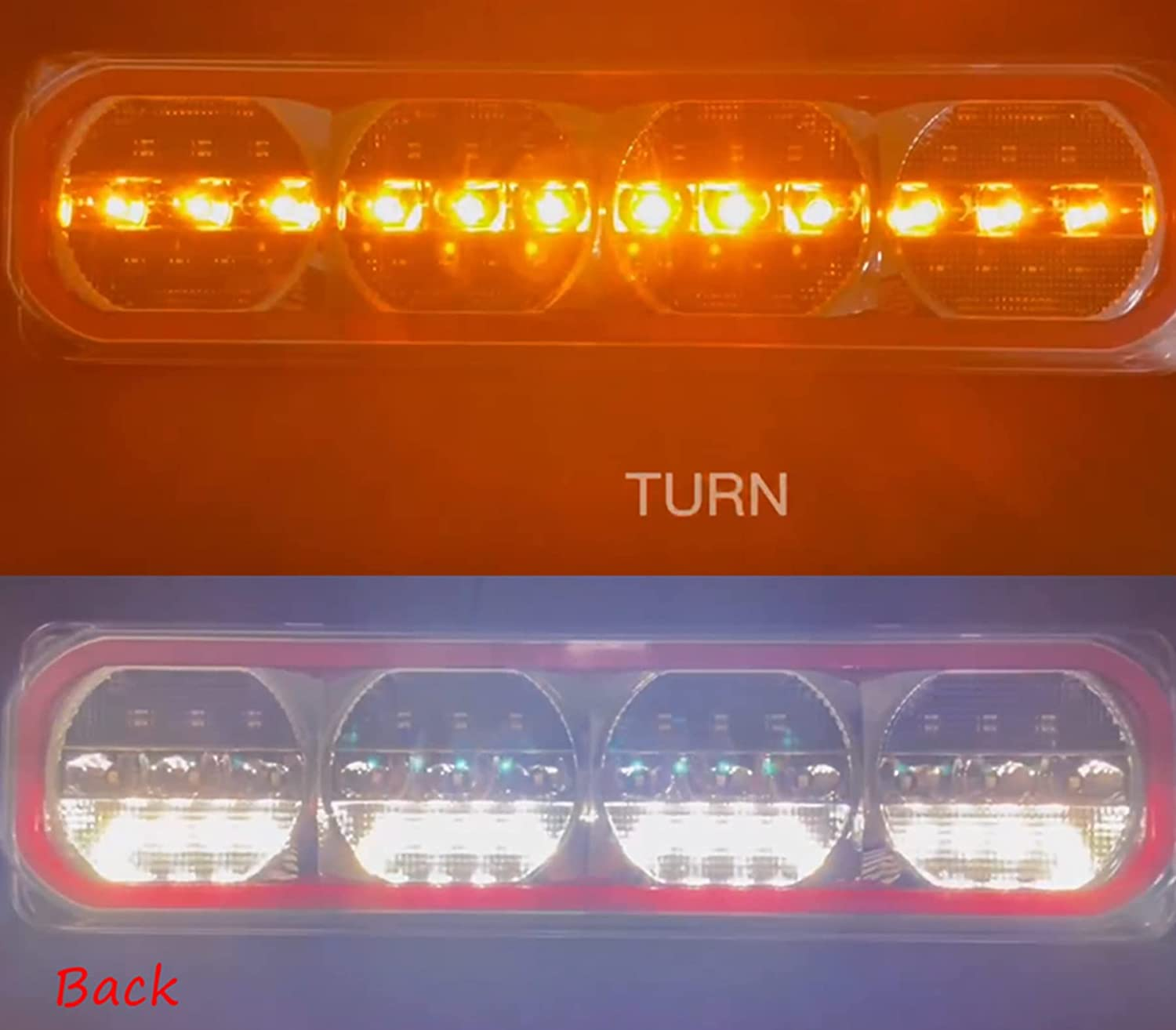 2Pcs 100LED Trailer Lights 3 LED Combination | Turn Signal Running Brake Reverse LED Trailer Lights| Waterproof IP68 Taillight for Trailer Light Kit Truck RV Camper UTV UTE Vans image number 6