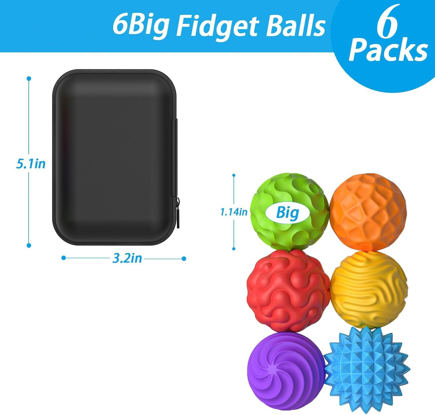 KACOMACO Silicone Magnetic Balls Fidget Toys for Adults & Teens,6Pcs Stress Relief Sensory Toys for Autism ADHD Anxiety,Office Desk Toy,Stocking Stuffers for Women Men image number 1