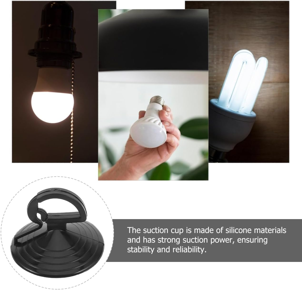 Luxshiny Light Bulb Suction Cup Removal Tool 10Pcs Lamp Changer Head Suction Cup Light Bulb Remover for Halogen Bulb Mini Track Lights Remove Black image number 4