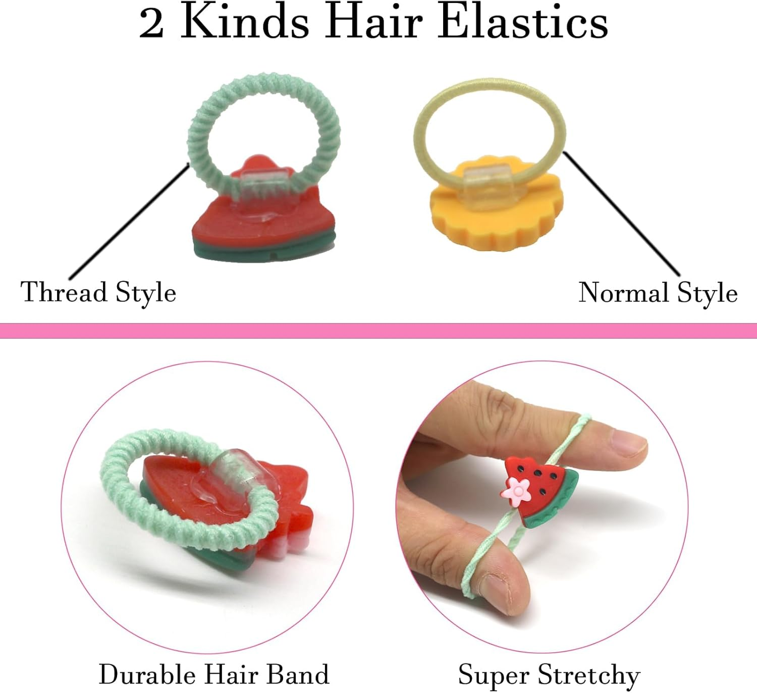 60Pcs Baby Hair Ties, Cute Cartoon Small Hair Ties for Toddlers Little Girls, Colorful Elastic Pony Tails Hair Bands 0.8Inch Dia, No Damage Seamless Soft Hair Ties Accessories, Kids Gift, Bluezoo image number 6