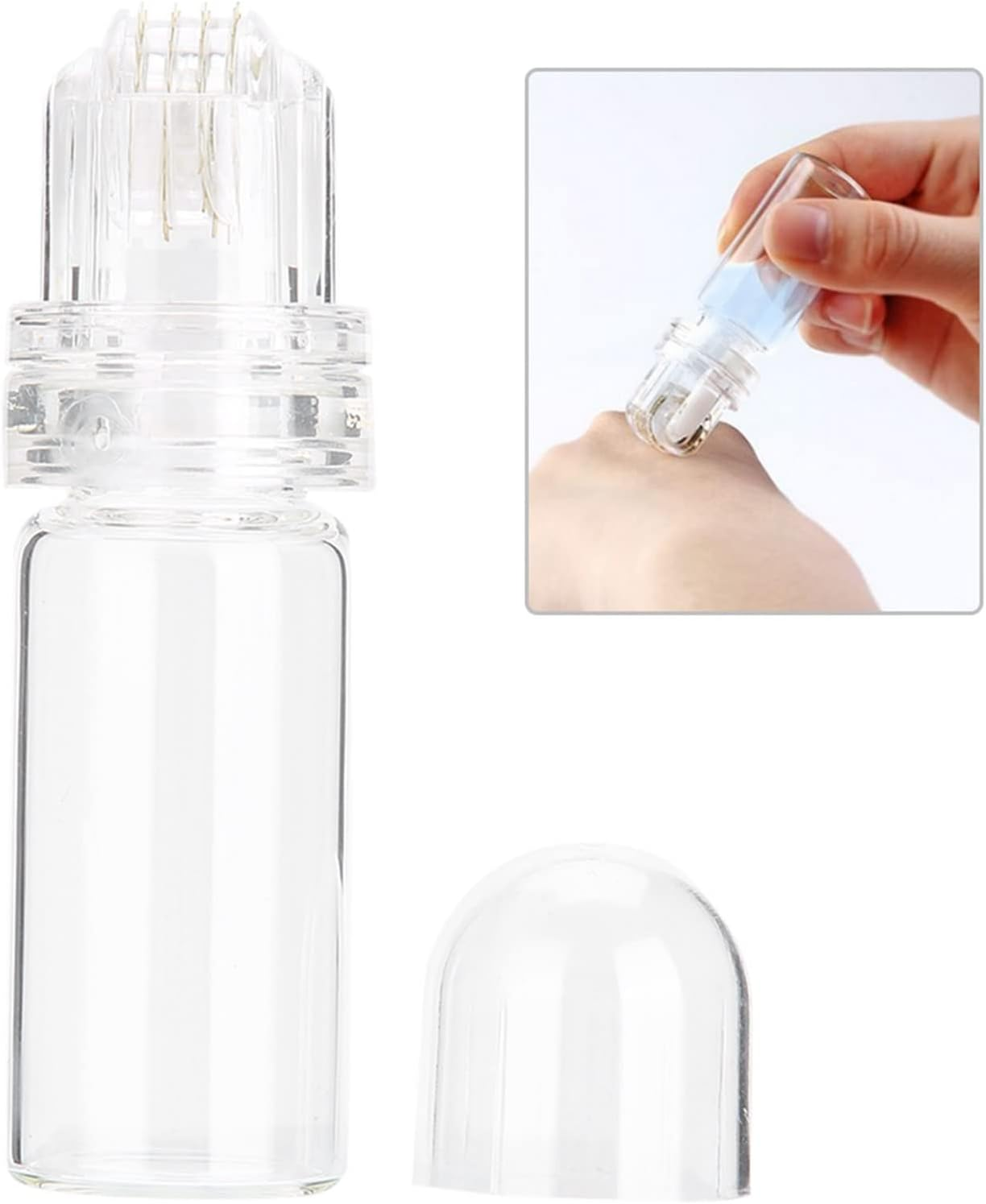 Micro Needling Serum Applicator Hydra Roller HR64-64 Gold Titanium Needles with 10Ml Ampoule image number 1