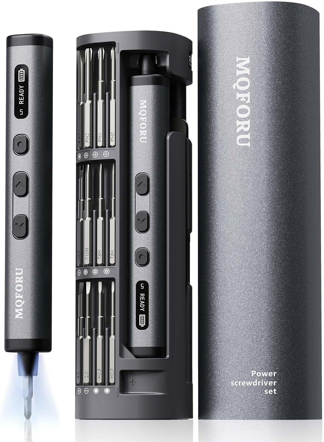 MQFORU Mini Electric Screwdriver Set, 78 in 1 Precision Electric Screwdriver with 72 Magnetic Bits, 5 Torque Settings, 4 LED Lights, for Precision Work Phone Watch Camera