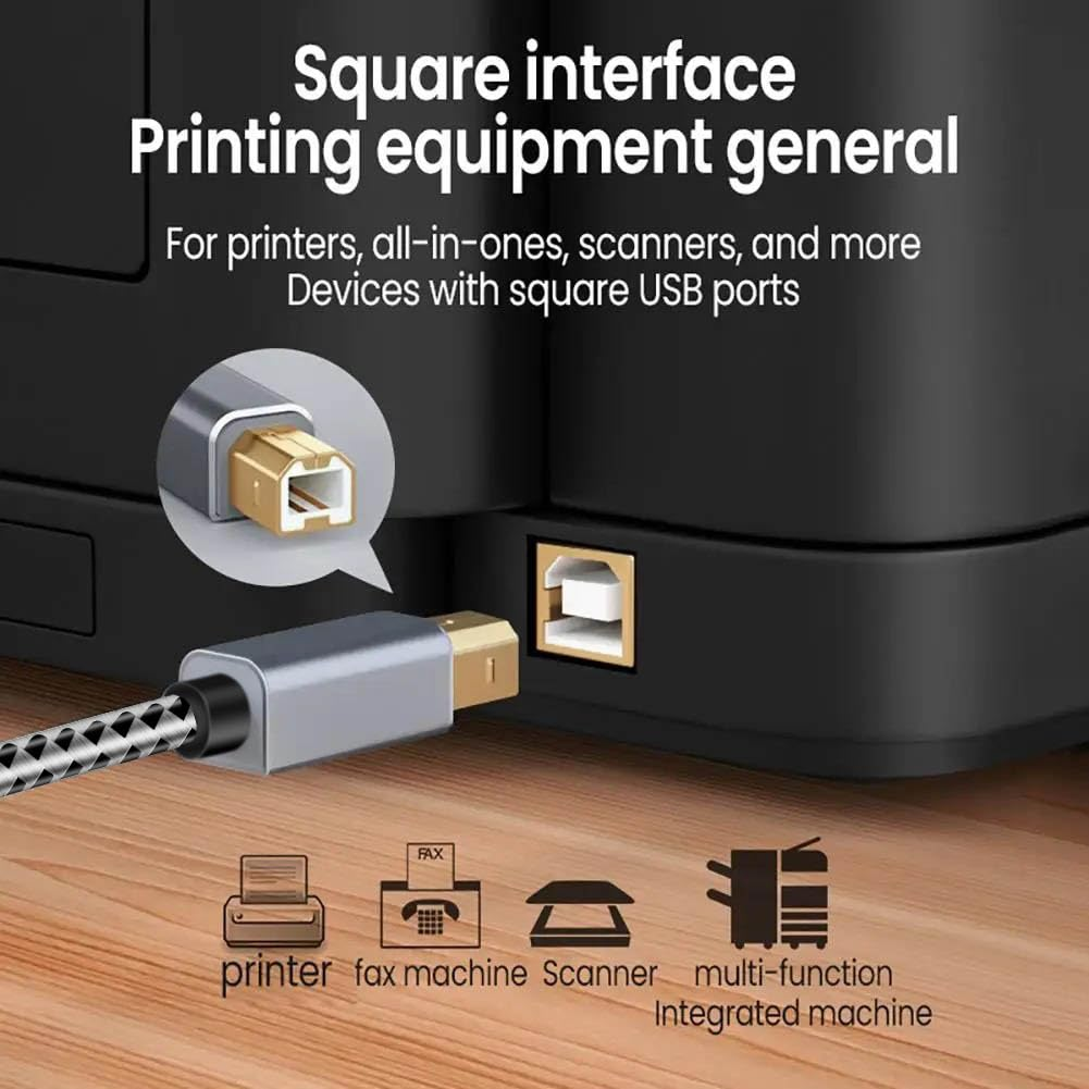 USB Printer Cable, 5 Metres Scanner Cable USB Printer Cord Type a to Type B Durable USB 2.0 Scanner Cord,Usb0400 image number 4