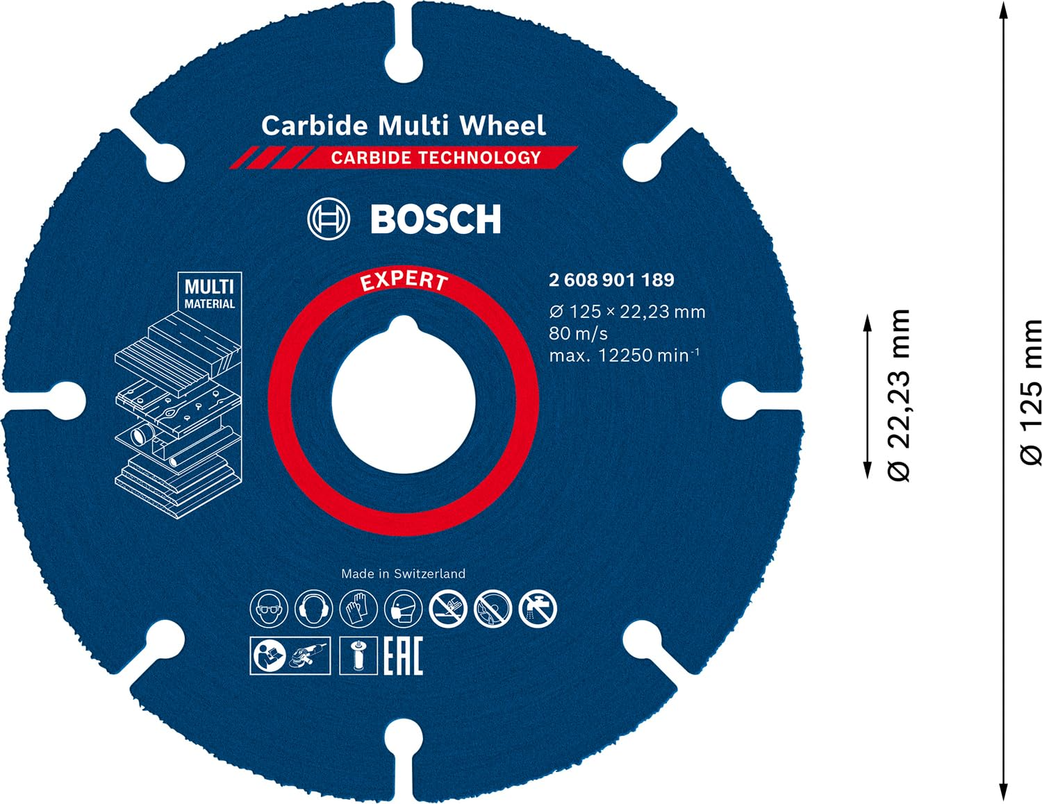 Bosch Accessories Expert Carbide Multi Wheel Cutting Discs (For Hardwood, Diameter 125 Mm, Accessories Small Angle Grinder) image number 6