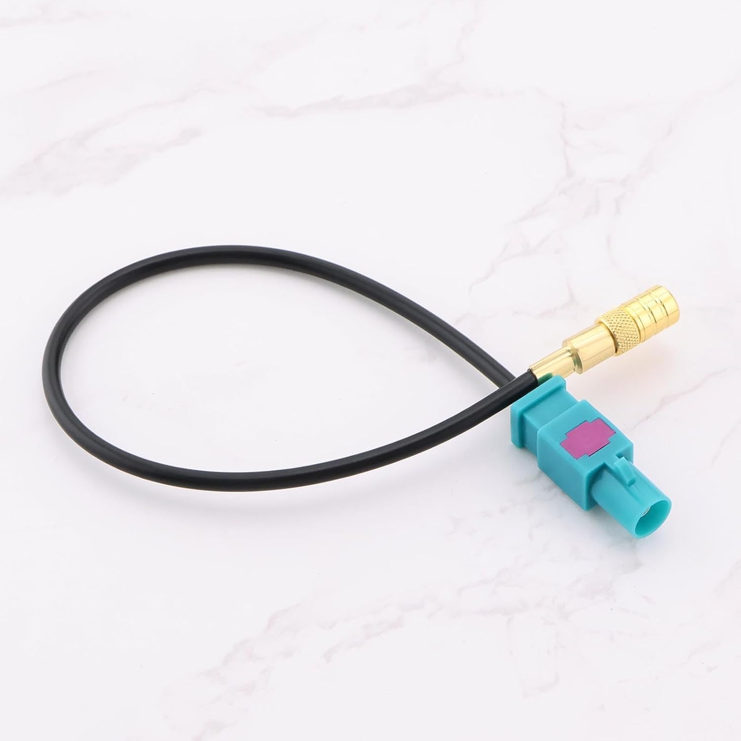 Ecsing Car Antenna Adapter Cable Fakra M Plug to SMB F Socket Compatible with Blaupunkt Compatible with JVC Compatible with Kenwood Compatible with Clarion image number 2