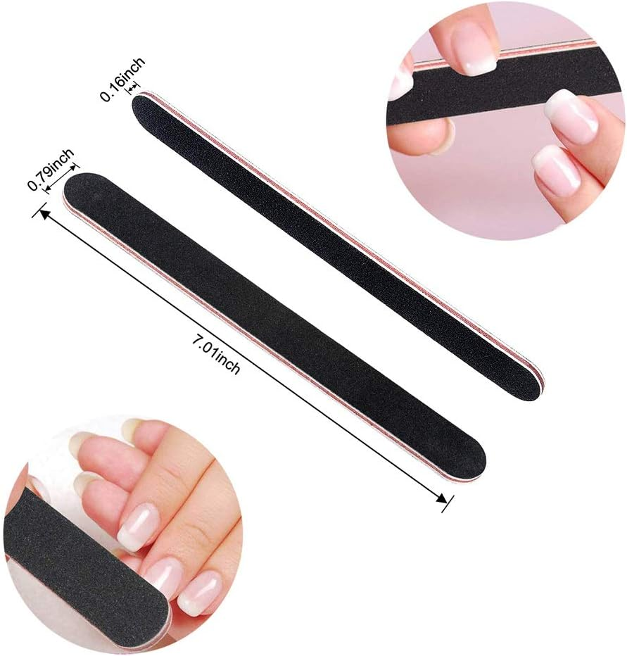 12Pcs Coarse Nail File Set Professional, Emery Boards for Nails 100/180 Grit, Heavy Duty Nail Files for Acrylic/Gel/Natural Nails, Large Nail Filer for Home and Salon Use image number 4