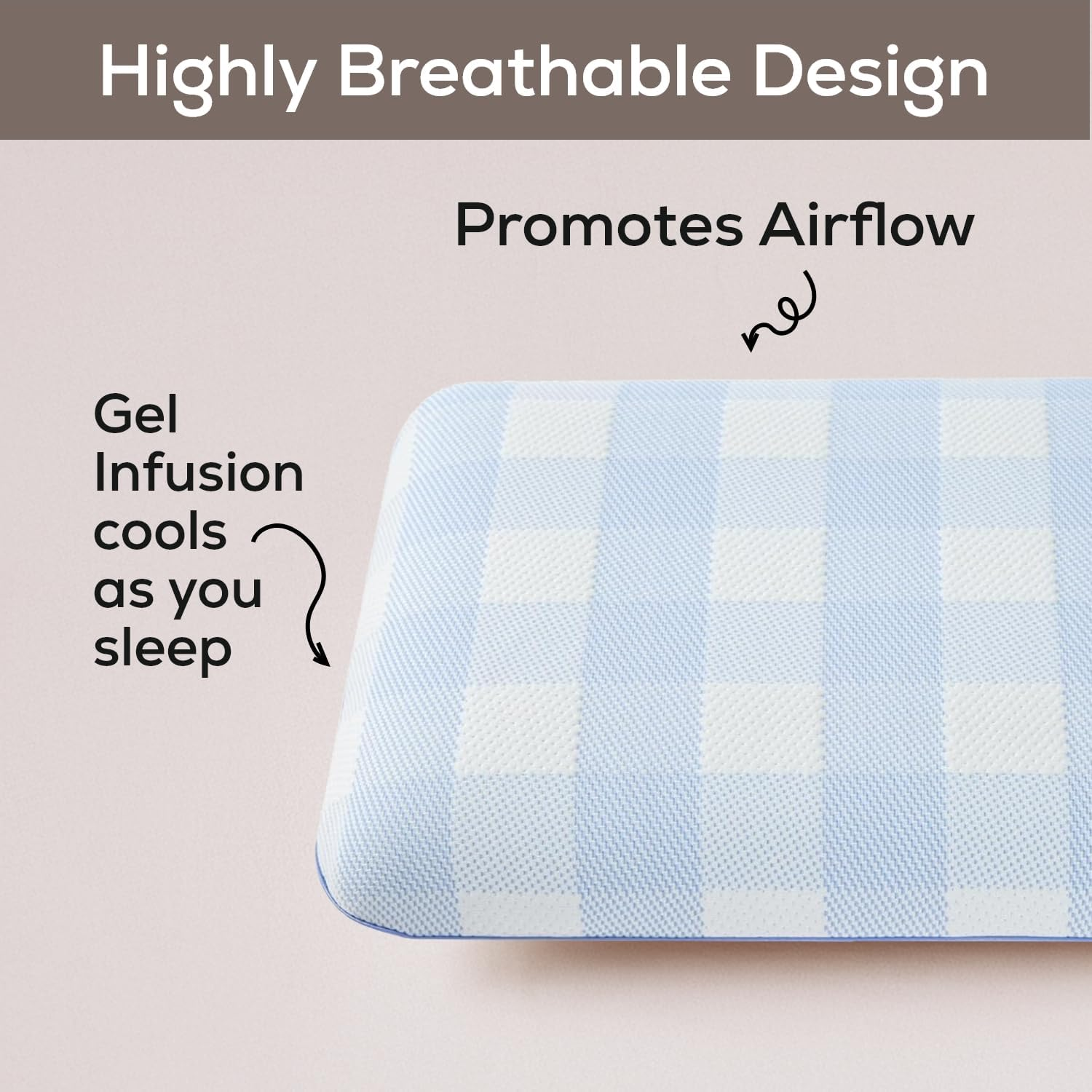 Medium Profile Sanctuary Gel Infused Pillow Offers Luxurious Feel & Breathable Comfort, Contours Your Head and Neck for a Cooler More Refreshing Sleep Experience, Sleepy'S the Mattress Experts image number 4