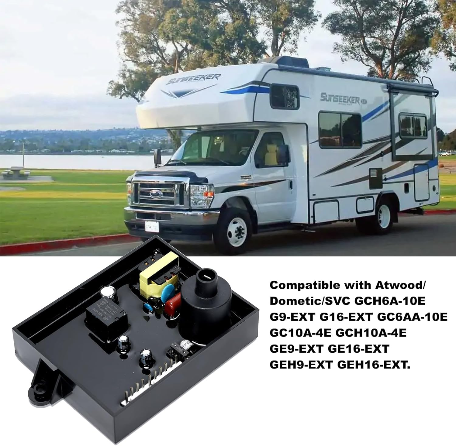 RV Water Heater Control Circuit Board 12V DC Replacement 91365 93305 91346 93851 91226 At93851,Compatible with Atwood/Dometic/Svc GCH6A-10E G9-EXT G16-EXT GC6AA-10E GC10A-4E GCH10A-4E GE9-EXT GE16-EXT image number 5