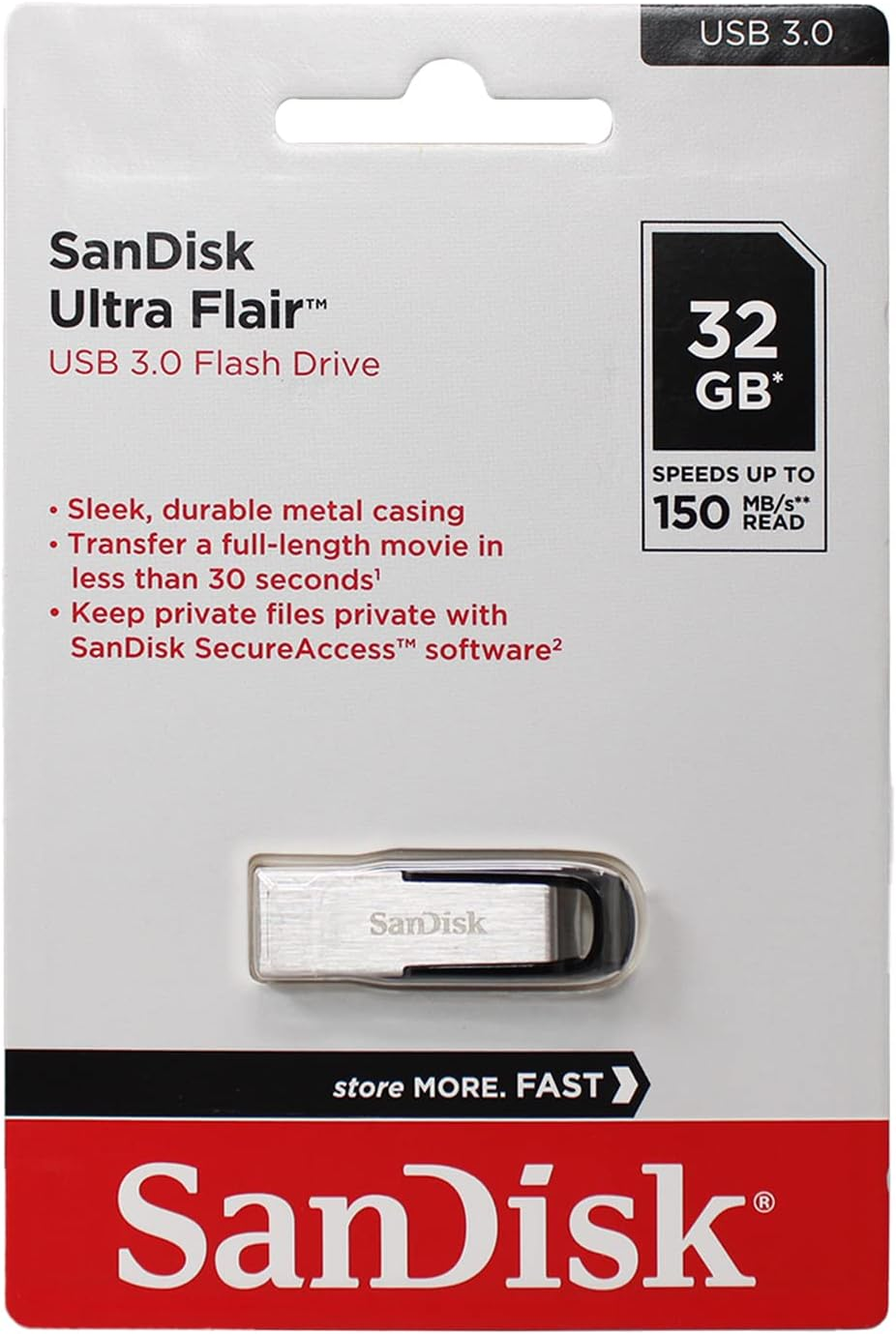 Sandisk Ultra Flair - USB Flash Drive - 32 GB - Silver image number 2