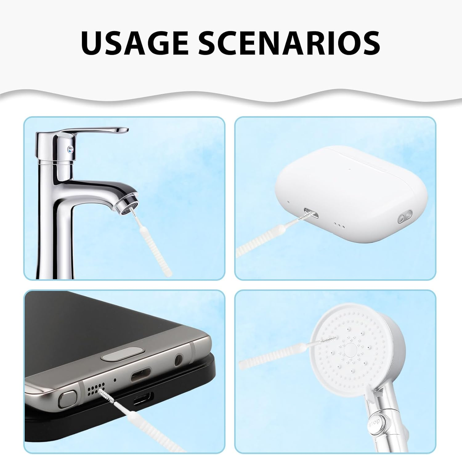 Coastalpure 40 Pack Phone Cleaning Kit | Mini Brushes & Tools for USB-C Port, Airpods, Keyboard, Shower Head, Camera, Computer, Jewelry & Electronics Dust Removal image number 3