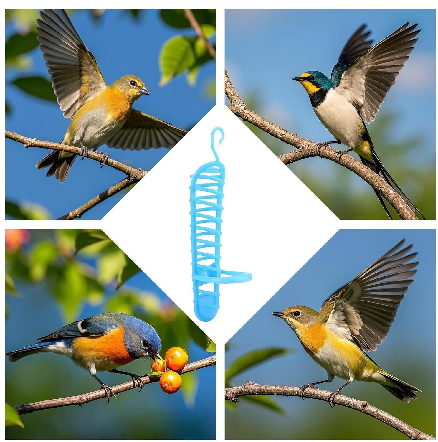 Hollow Basket Perch Stand Holder | Millet Holder Toy for Bird - Multi-Functional Pet Supplies for Cockatiels, Budgies, Lovebirds, Medium Parrots, Parakeets image number 2