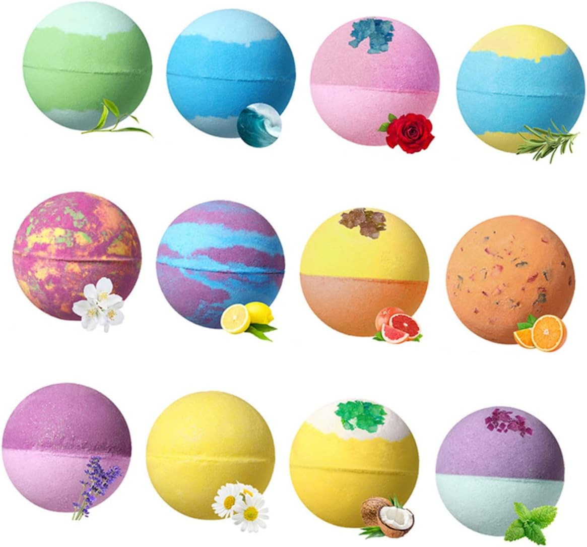 Beatifufu 12Pcs Spa Bath Balls Creative Adorable Bubble Boys and Girls Adults Glitter image number 3